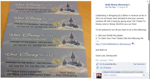 Free Walt Disney Tickets? SURVEY SCAM
