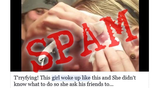SCAM – “T’rrfying Girl woke up like this” Facebook video link