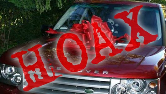 Win a Range Rover V8 for sharing a Facebook post? SCAM!