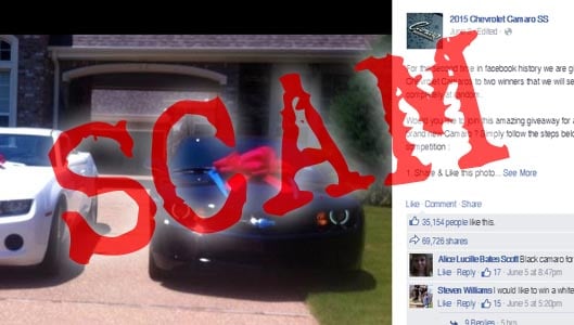 Win a 2015 Chevrolet Camaro SS on Facebook? No chance