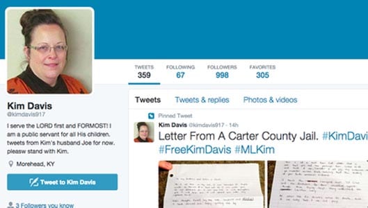 Fake Kim Davis Twitter account fools Twitter