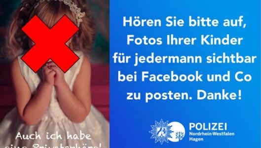 German police ask parents to stop posting photos of their kids online.