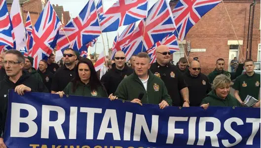 Britain First refuse to remove photo of poppy sellers