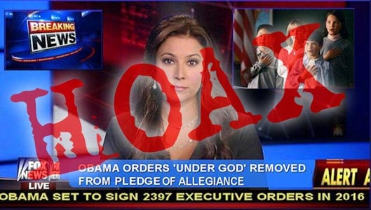 Has President Obama removed “under God” from Pledge of Allegiance?