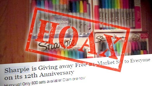 Free Sharpie “12th Anniversary” scam spreads on Facebook