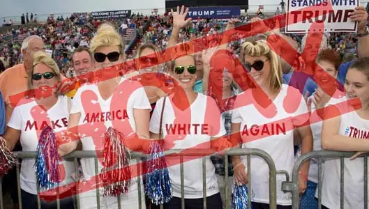 Women wearing “make America white again” t-shirts at rally?