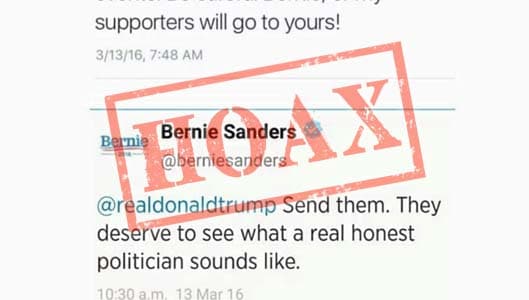 Did Sanders tell Trump his supporters deserved to see honest politician?