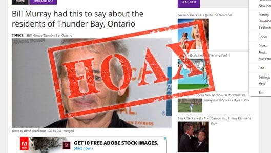 CELEBRITY has this to say about residents of TOWN hoaxes spread