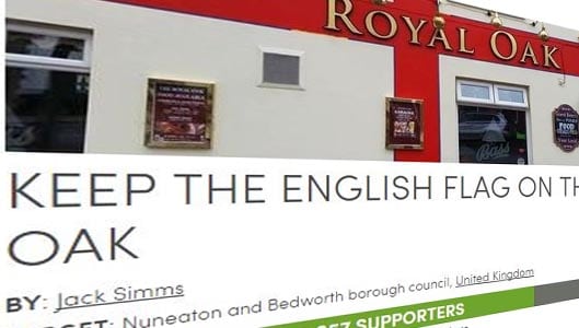 Hoax- Royal Oak pub in Nuneaton forced to cover St. George design?