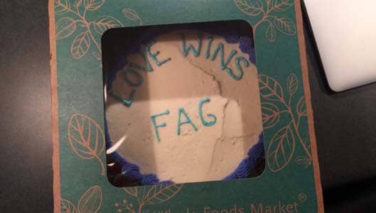 ‘Love Wins Fag’ cake lawsuit dropped. “All a hoax”.