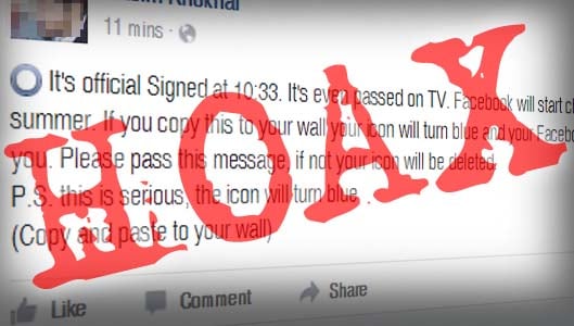 “It’s official Signed at 10:33” Facebook charging HOAX