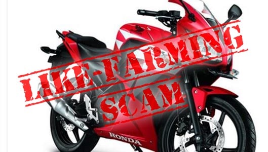 Scam – Free Honda CBR150R for sharing a Facebook post