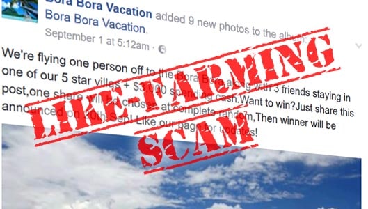 You won’t win a vacation to Bora Bora for sharing a Facebook post