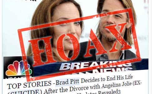 Beware of scam links claiming Brad Pitt killed himself