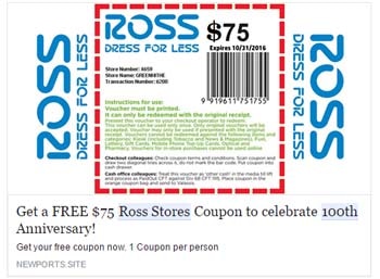 No You Can T Get A 75 Ross Stores Coupon For Sharing A Link On Facebook Thatsnonsense Com