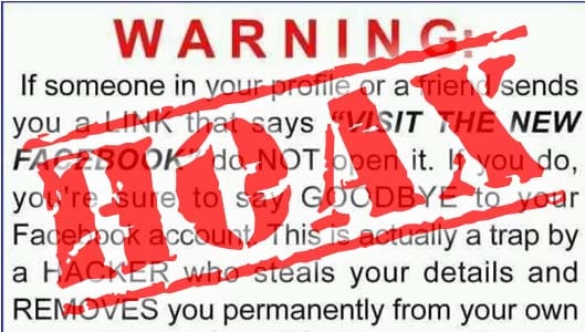 “Visit the New Facebook” hacker warning is a hoax