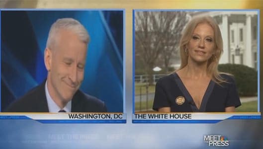 Did Anderson Cooper get the giggles during Kellyanne Conway interview?