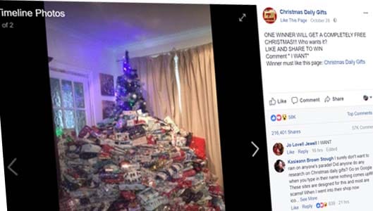 Facebook post claims to offer free Christmas, but it’s a scam