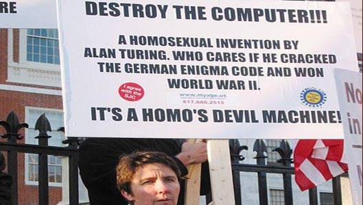 Is the “destroy the computer” homo devil machine placard real? Fact Check