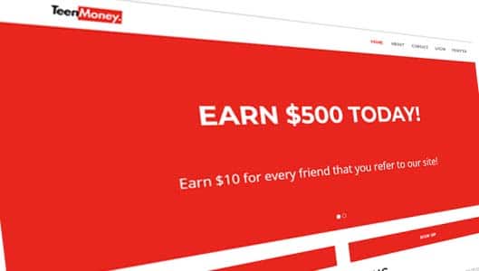 Website TeensPaidMoney.com is trying to scam teenagers
