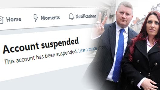 Britain First Twitter account suspended; including accounts of Britain First leaders