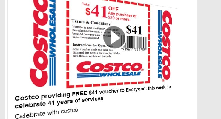 Facebook links to a free $41 Costco voucher are scams