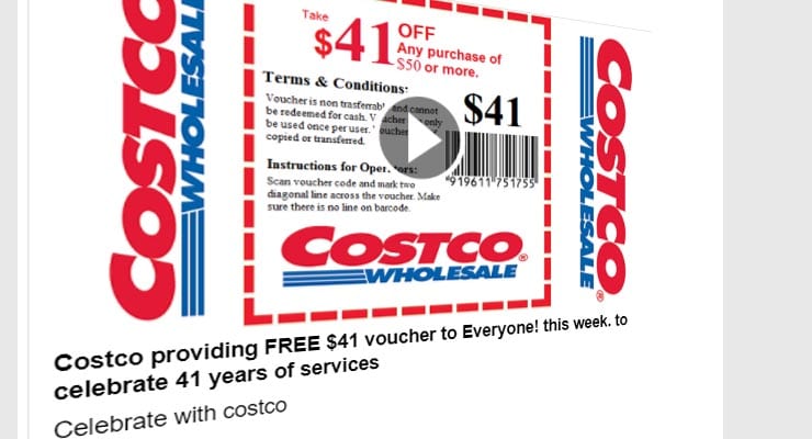 Facebook links to a free $41 Costco voucher are scams