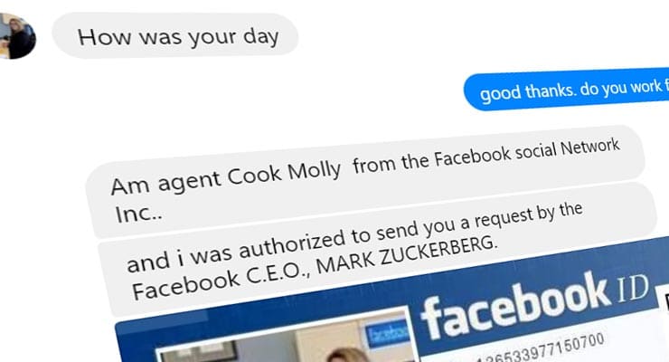 A Facebook lottery scammer contacted us; this is our conversation