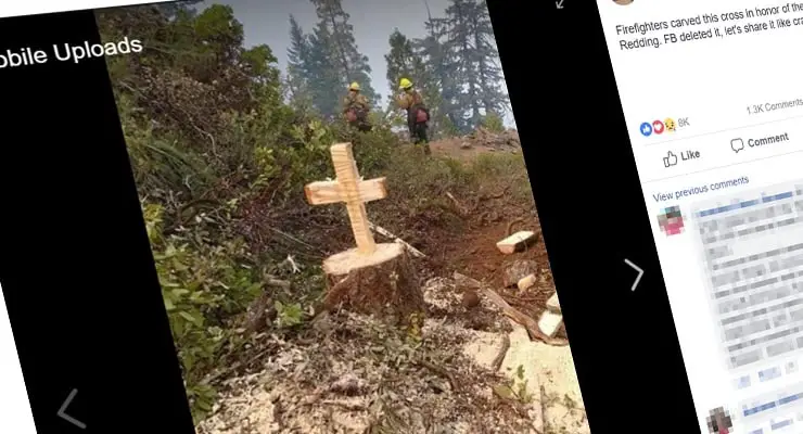 Is Facebook removing image of cross carved into tree? Fact Check