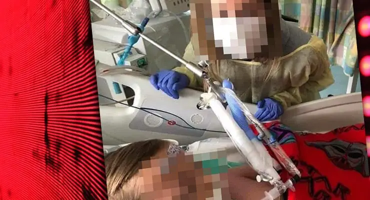 Does photo show Landen Hoffmann in hospital next to mother – Fact Check