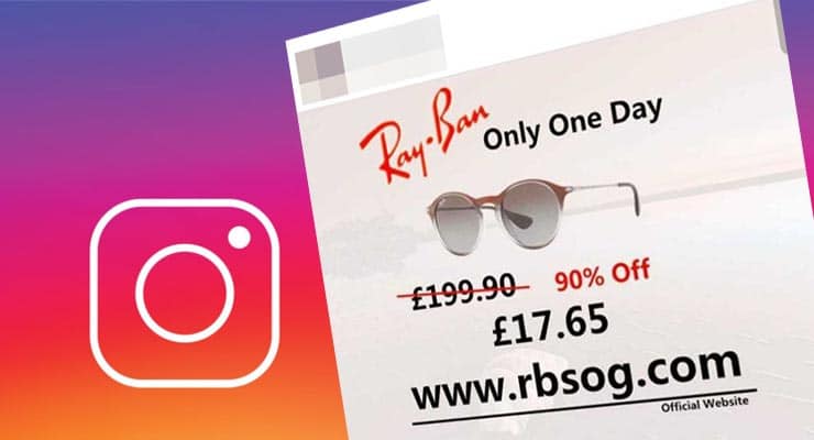 90% off Ray-Bans advert? It's an 
