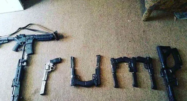 Did El Paso shooter upload photo of guns spelling “Trump”? Fact Check