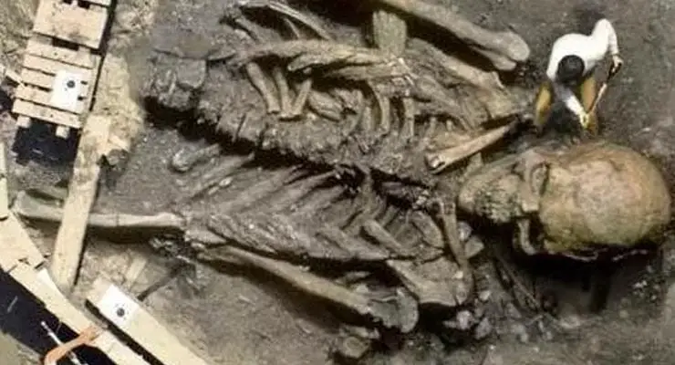 Does a photo show skeleton of giant being unearthed? Fact Check