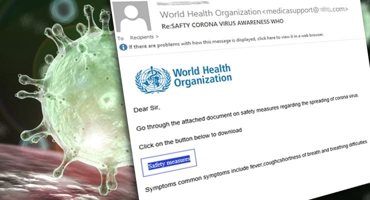 Email scams are exploiting coronavirus to install malware