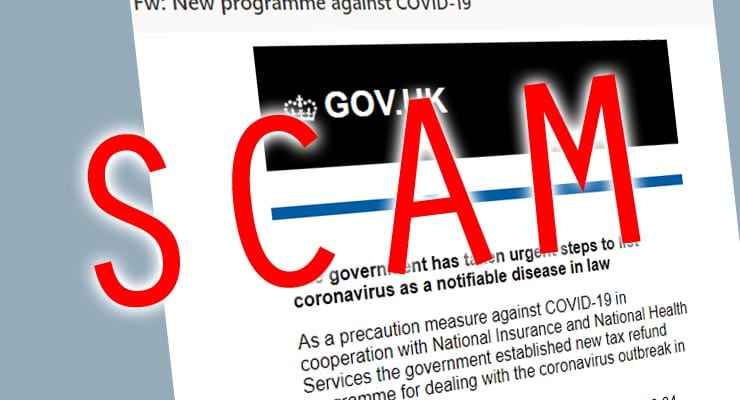 Watch out for UK government coronavirus “tax rebate” email scam