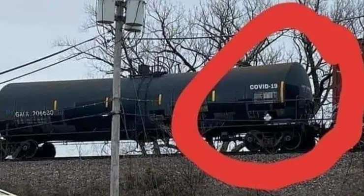 Image shows train car with COVID-19 markings? Fact Check
