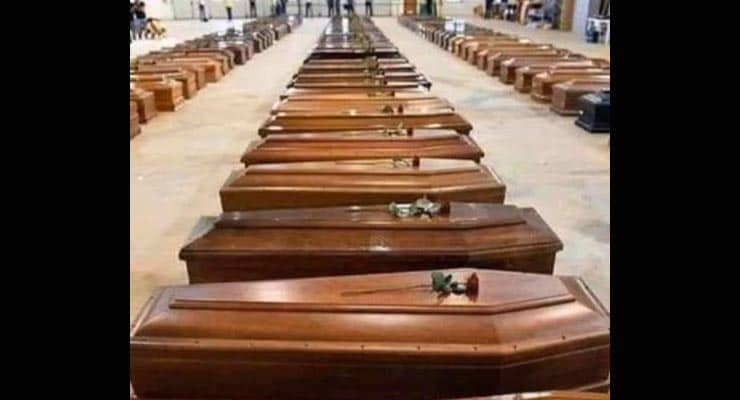Image of coffins shows coronavirus victims who died in Italy on one day? Fact Check