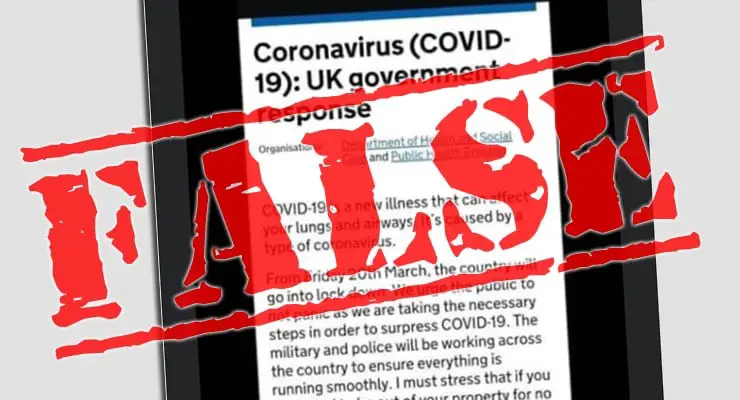 UK government website announce March 20th lockdown? Fact Check