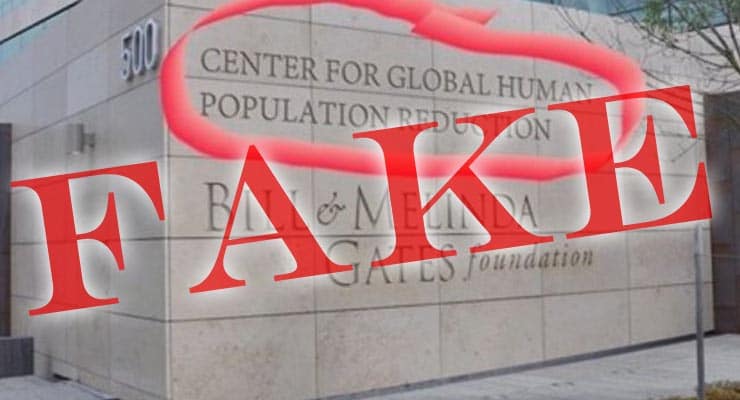 “Center for Global Human Population Reduction” on Gates Foundation HQ? Fact Check