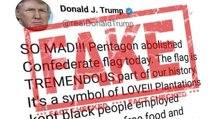Did Trump tweet confederate flag was symbol of love? Fact Check