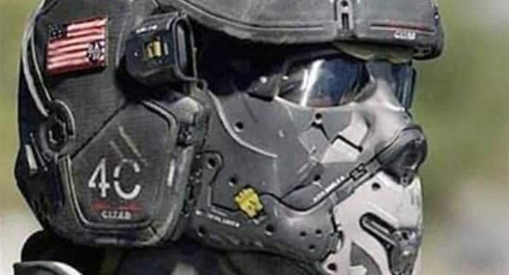 Does image show photo of futuristic US police officer? Fact Check