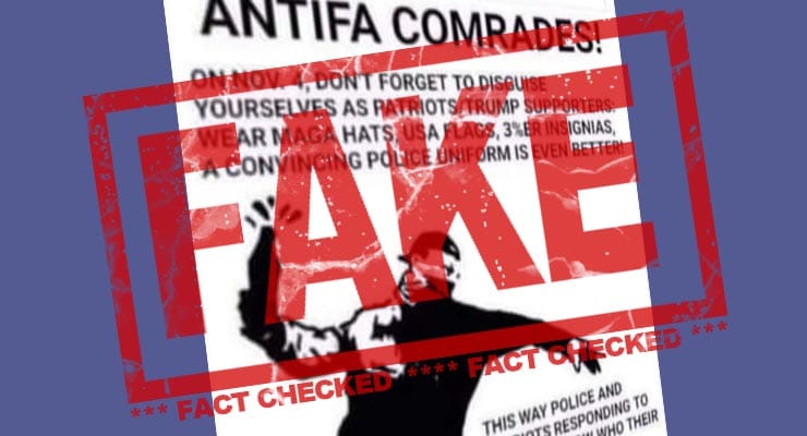 Antifa post asks “comrades” to pose as Trump supporters? Fact Check