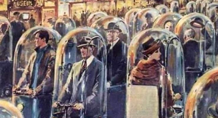 Does 1960s artwork with protective bubbles predict life in 2022? Fact Check