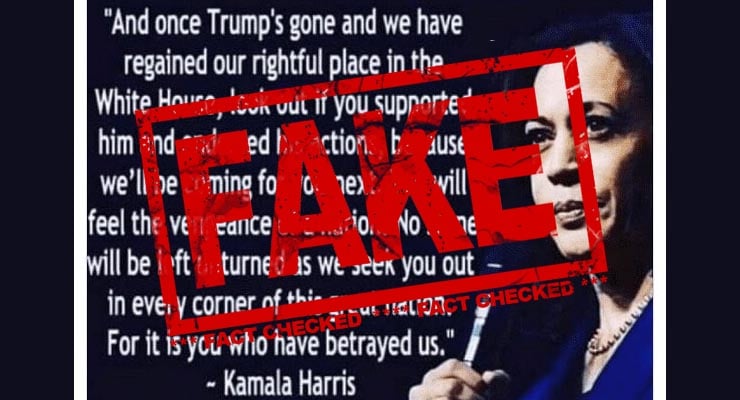 Did Kamala Harris say “we are coming for you” to Trump supporters? Fact Check