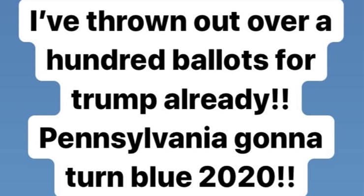Post claims Pennsylvania poll worker threw out hundreds of Trump ballots. Fact Check
