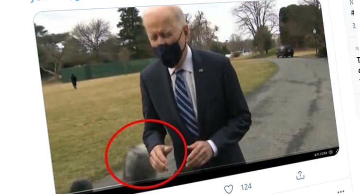 Did Biden use a green screen during exchange with reporters? Fact Check