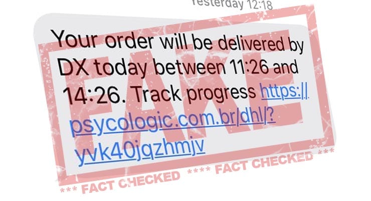 Beware fake DX “track your delivery” text message scams