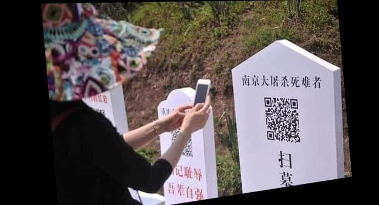 Does image show QR codes on gravestones in Japan? Fact Check