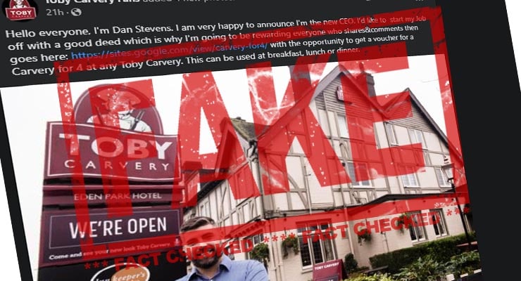 Toby Carvery giving out vouchers for liking Facebook post? Fact Check