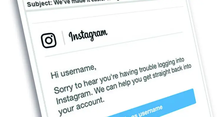 Instagram phishing emails. What they look like and how to spot them